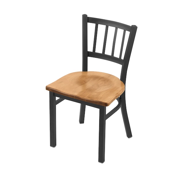 610 Contessa 18" Chair with Pewter Finish and Medium Maple Seat